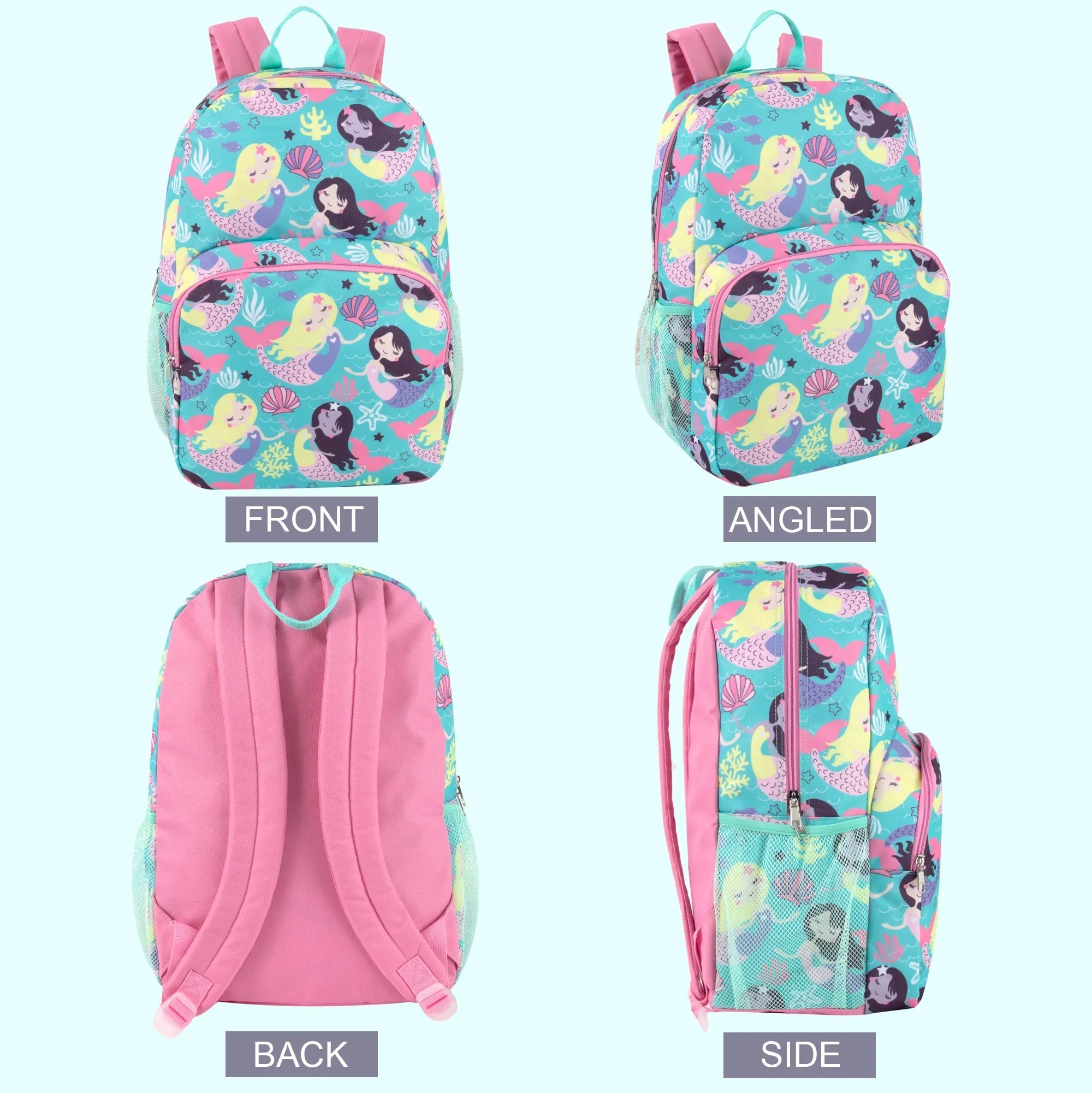 17-Inch  Mermaid Backpack with Pencil Pouch Set