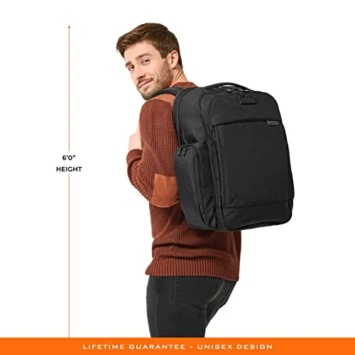 Briggs & Riley Traveler Laptop Backpack - Black, Durable Ballistic Nylon, Multi-Compartment