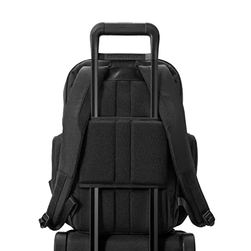 Briggs & Riley Traveler Laptop Backpack - Black, Durable Ballistic Nylon, Multi-Compartment
