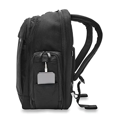 Briggs & Riley Traveler Laptop Backpack - Black, Durable Ballistic Nylon, Multi-Compartment