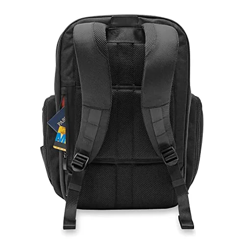 Briggs & Riley Traveler Laptop Backpack - Black, Durable Ballistic Nylon, Multi-Compartment