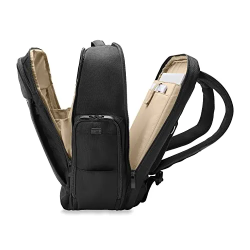 Briggs & Riley Traveler Laptop Backpack - Black, Durable Ballistic Nylon, Multi-Compartment