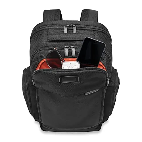 Briggs & Riley Traveler Laptop Backpack - Black, Durable Ballistic Nylon, Multi-Compartment