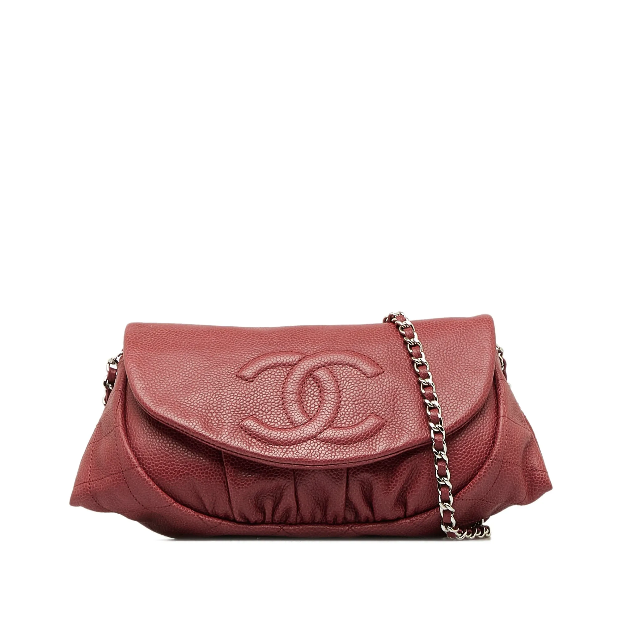 Chanel Caviar CC Half Moon Flap Crossbody Bag
