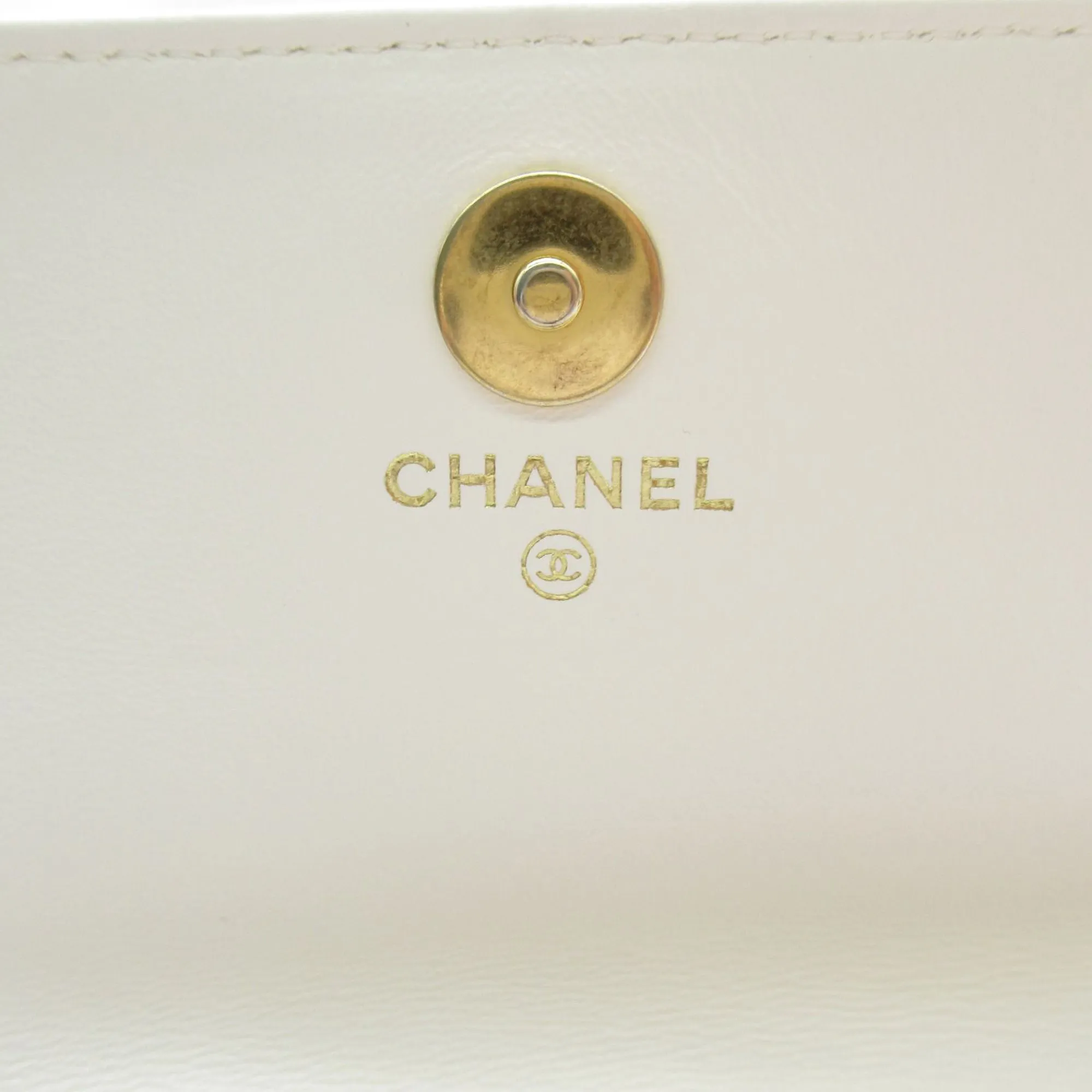Chanel Lambskin Pearl Signature Flap Phone Holder Crossbody Bag