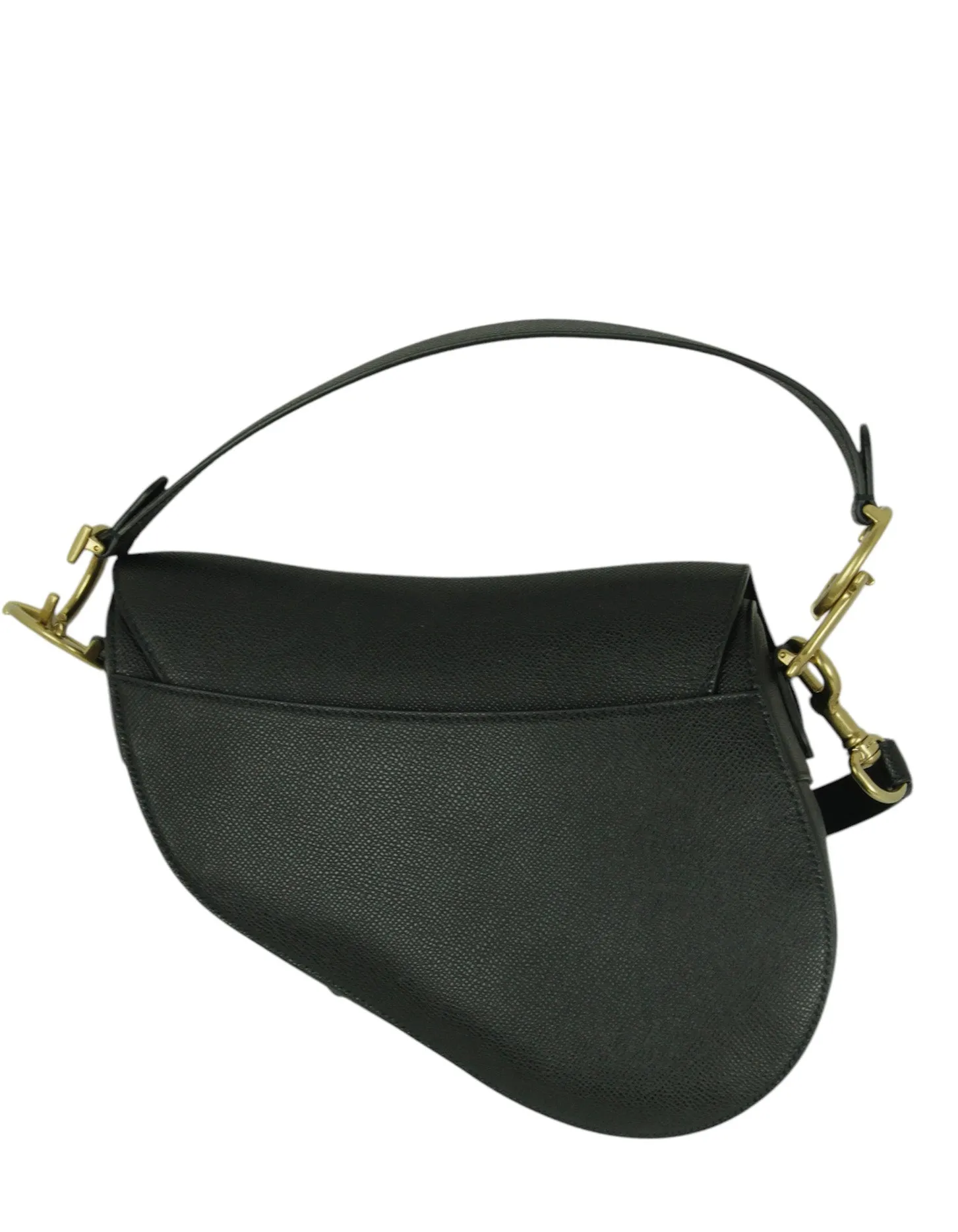 Christian Dior Black Calfskin Saddle Bag w/ Strap