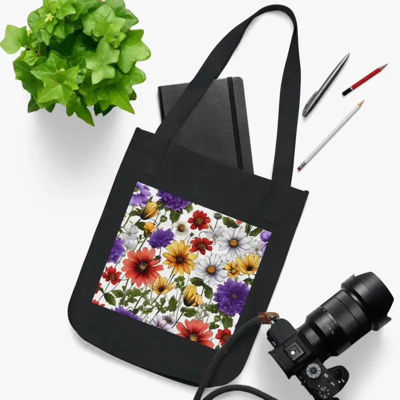Dipaliz Organic Floral Canvas Tote Bag