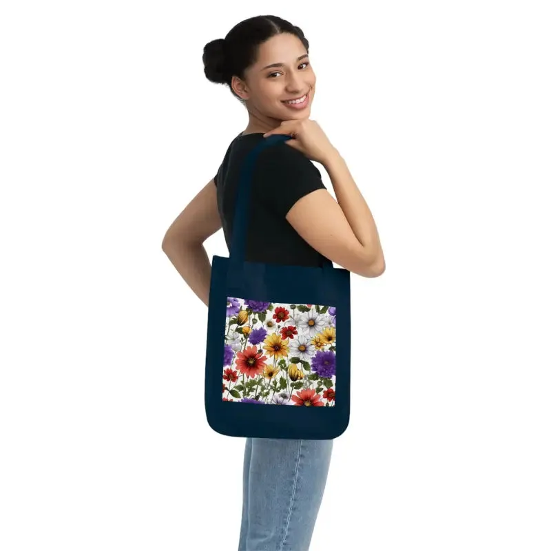 Dipaliz Organic Floral Canvas Tote Bag