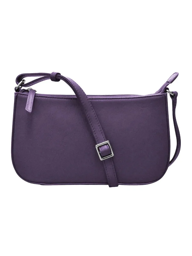Handbag Classic Crossbody Purple Leather RFID Blocking 6067