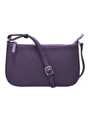 Handbag Classic Crossbody Purple Leather RFID Blocking 6067