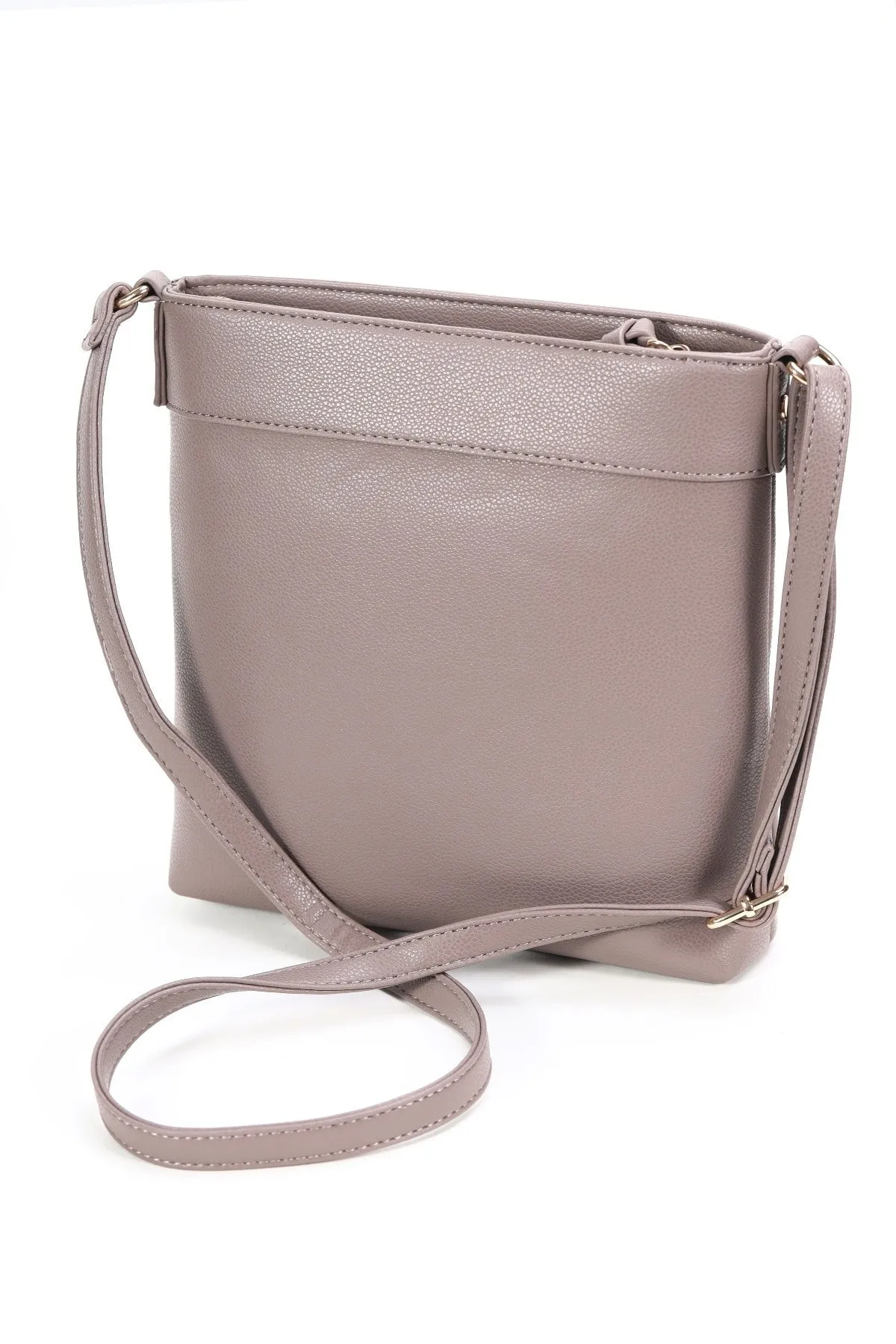 Taupe Classic Crossbody With Front Zip