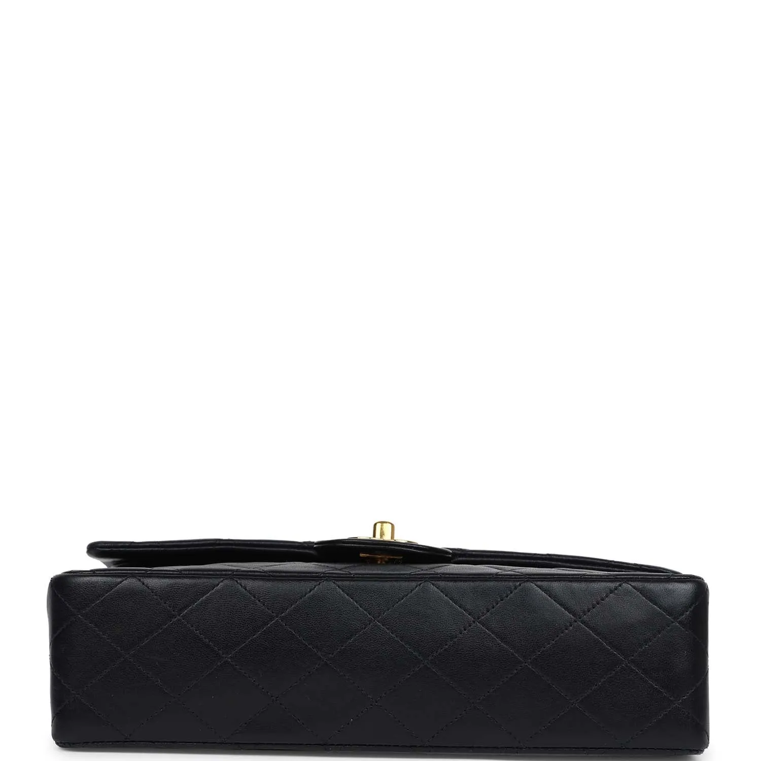 Vintage Chanel Medium Classic Double Flap Bag Black Lambskin Gold Hardware